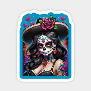 Vaquera - Dia De Los Muertos- Cowgirl Magnet