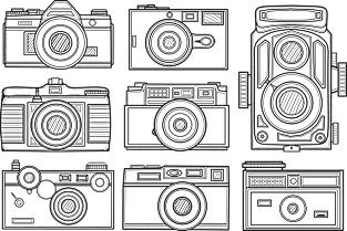 Line Art Classic Camera Magnet