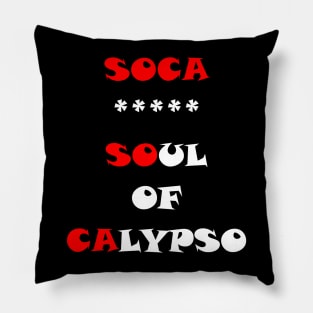 SOUL OF CALYPSO - IN WHITE WITH RED - CARNIVAL CARIBANA TRINI PARTY DJ Pillow