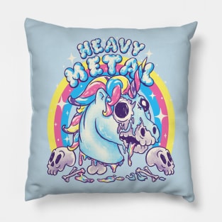 Heavy Metal Unicorn | Funny Cute Dead Unicorn Skull | Ironic Irony Ironical Sarcasm Sarcastic Poke fun Decay Death Putrefaction Zombie Making perfect Gift Present Pillow