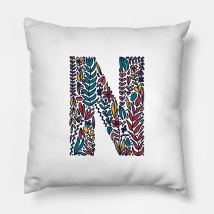 Tropical Letter N Pillow