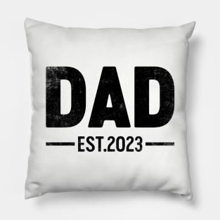 Dad Est 2023 (Black) Funny Father's Day Pillow