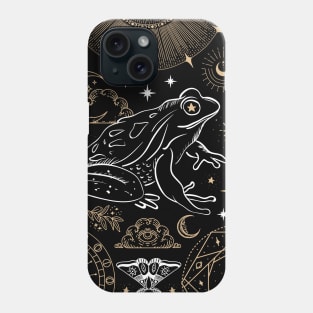 Witchy Frog Under Moon Phases,  Dark Academia Magician, Cottagecore Fairy Magic Phone Case