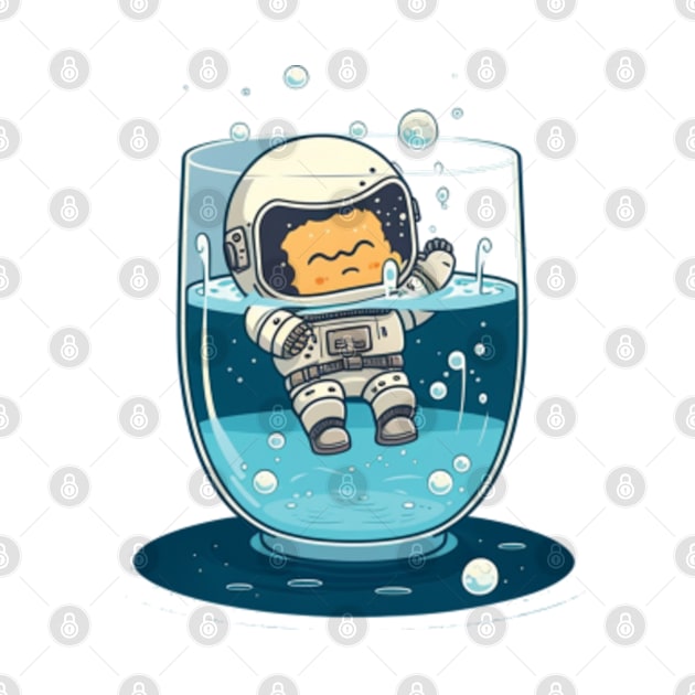 Astronaut in a glass of water by Bakr