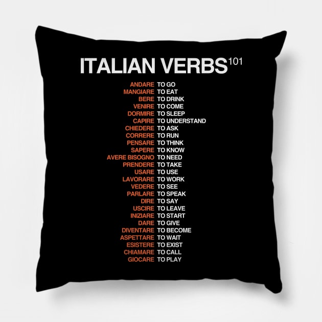 Italian Verbs 101 - Italian Language Pillow by isstgeschichte