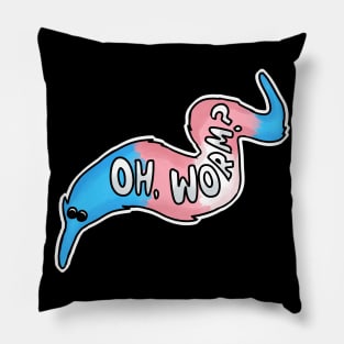 LGBTQ+ Transgender Pride Worm on a String Pillow