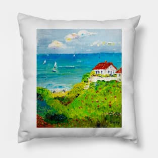 House by the sea in the south Pillow