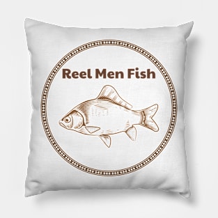 Reel Men Fish Fishing Pillow