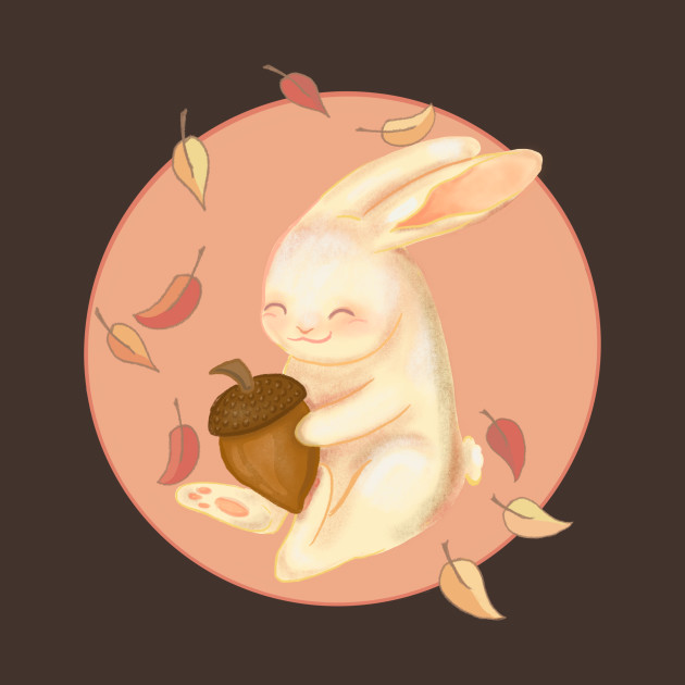 Fall Bunny With Acorn by rachelleybell