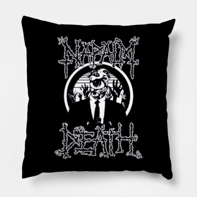 Napalm Death new 2 Pillow by Vidi MusiCartoon