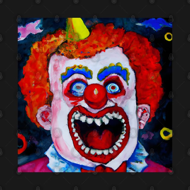 Horror Clown Expressionist Painting by Ravenglow