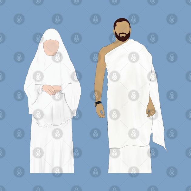 Men & Women in Hajj Hand Drawn by Tilila