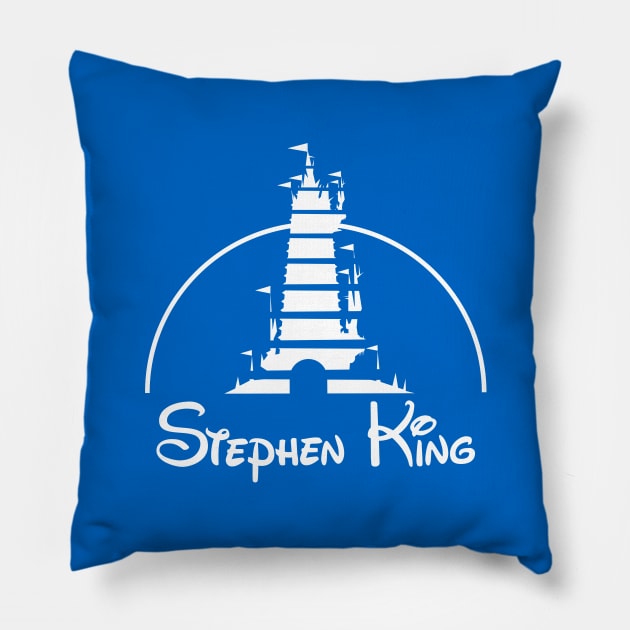 Stephen Kingdom Tower Logo (white) Pillow by TJ_Wiggles