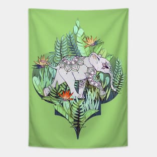 Little Elephant on a Jungle Adventure – faded vintage version Tapestry