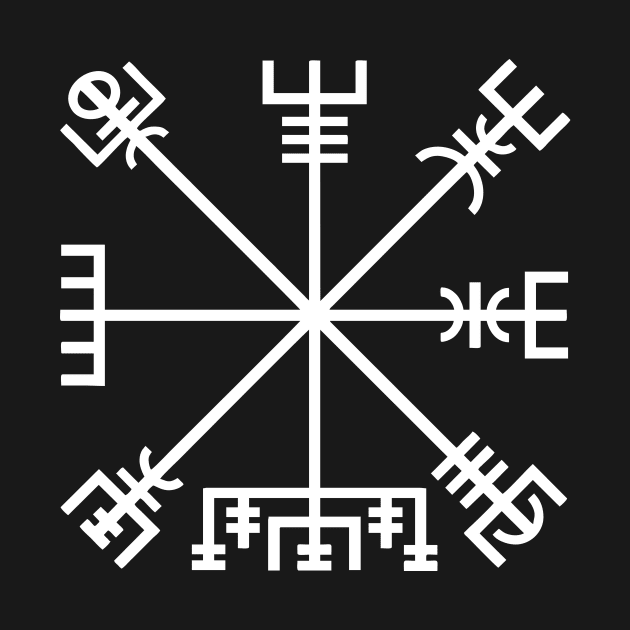 Vegvísir (white symbol) by Vikingnerds