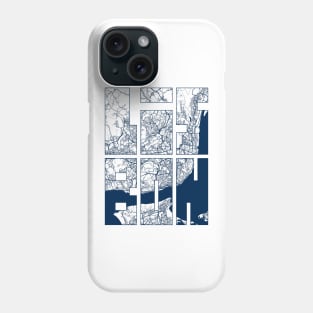 Lisbon, Portugal City Map Typography - Coastal Phone Case