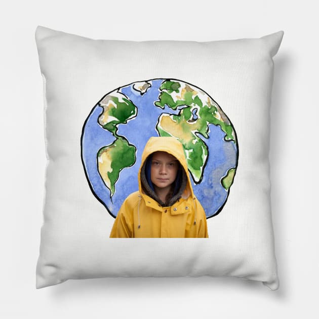 Greta Thunberg Pillow by heldawson