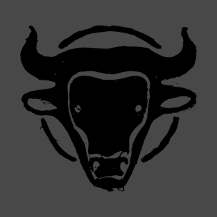 Stylized head of the Minotaur  in black ink T-Shirt