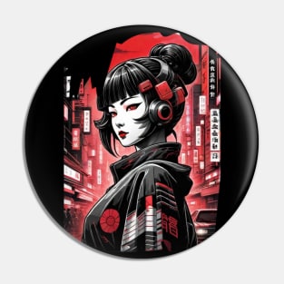 Japanese Style Girl Futuristic Pin