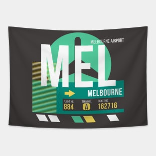 Melbourne (MEL) Airport // Retro Sunset Baggage Tag Tapestry