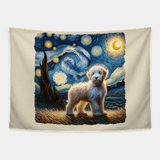 Starry Old English Sheepdog Portrait - Dog Portrait Tapestry