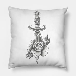 Dagger and Rose Pillow