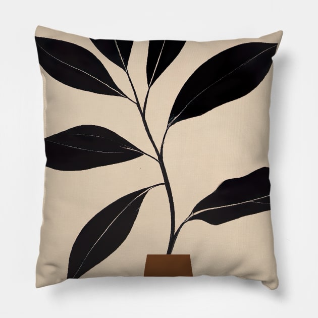 Minimalistic Plant in Pot Pillow by maxcode