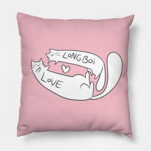 White Cats Long Boi Love Pillow