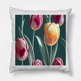 Watercolor tulip pattern Pillow