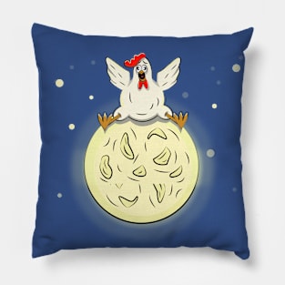 crazy chicken in space Pillow