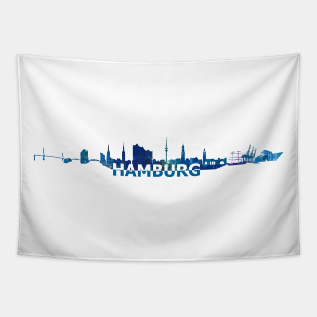 Hamburg Skyline Tapestry by artshop77