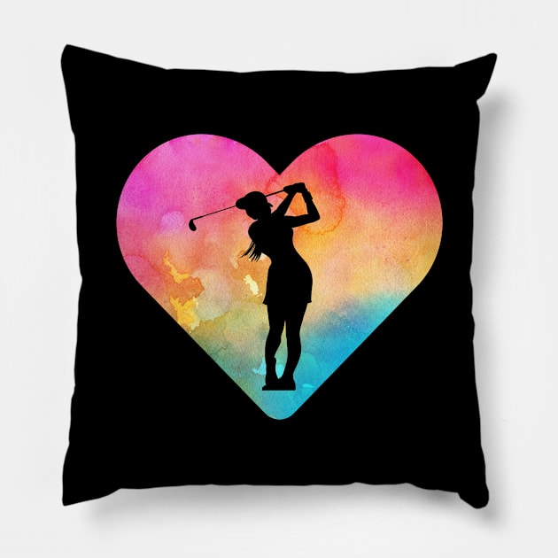 Golf Gift for Girls Pillow by JKFDesigns