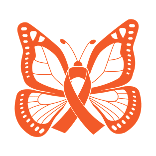 Orange Butterfly Awareness Ribbon T-Shirt