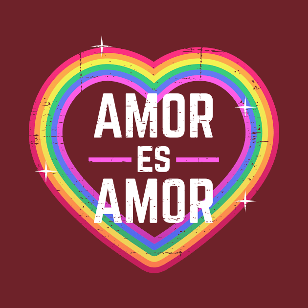 Amor es Amor - rainbow heart design by verde