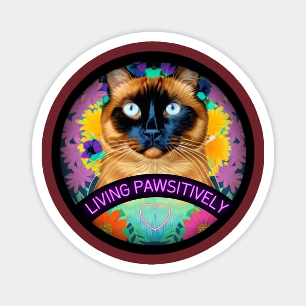 Living Pawsitively Magnet by Pete the Cat Guy