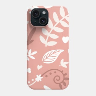 Cute Pink Leaf Nature Pattern Phone Case