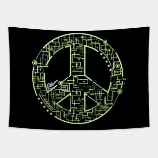 The Technological Peace Piece Design Tapestry