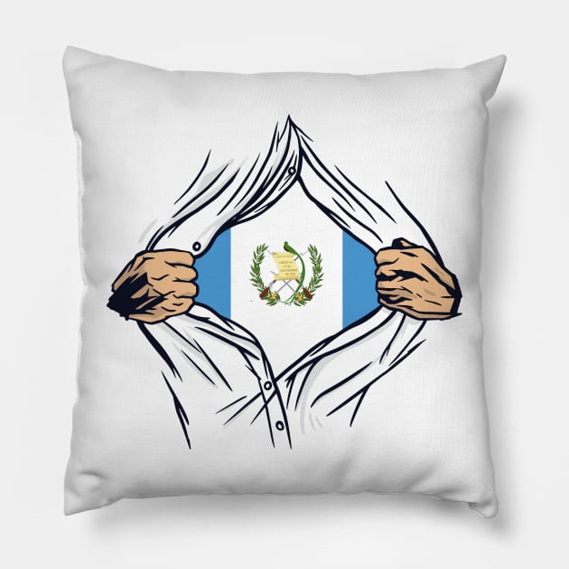 Proud Flag, Republica Guatemalan gift heritage, Guatemalan girl Boy Friend Guatemalteco Chapina Pillow by JayD World