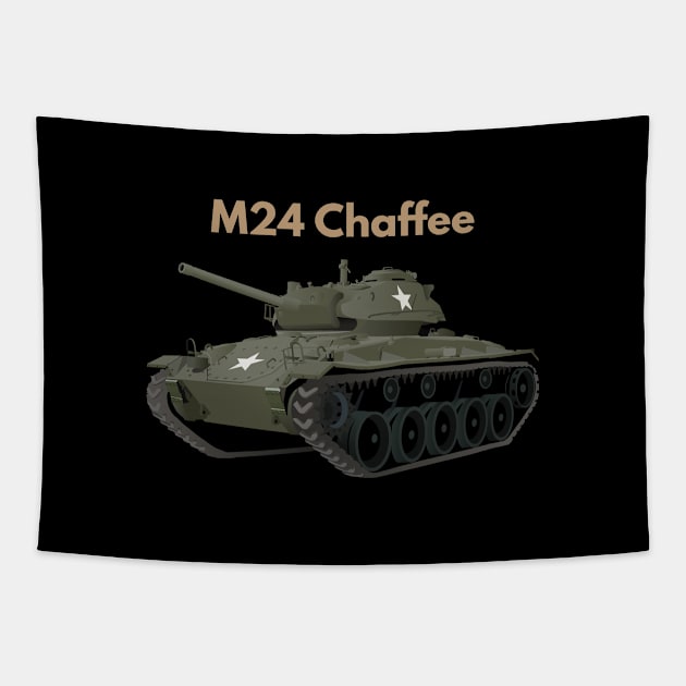 M24 Chaffee American WW2 Tank Tapestry by NorseTech