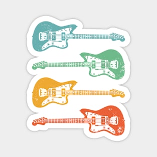 Offset Style Electric Guitar Cool Retro Colors Magnet