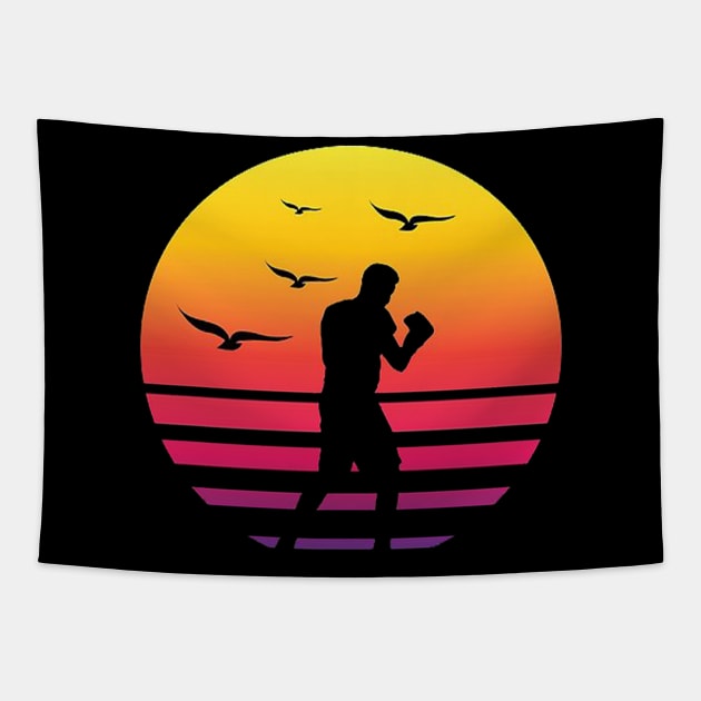 Vintage Retro Boxing T-Shirt Tapestry by  El-Aal