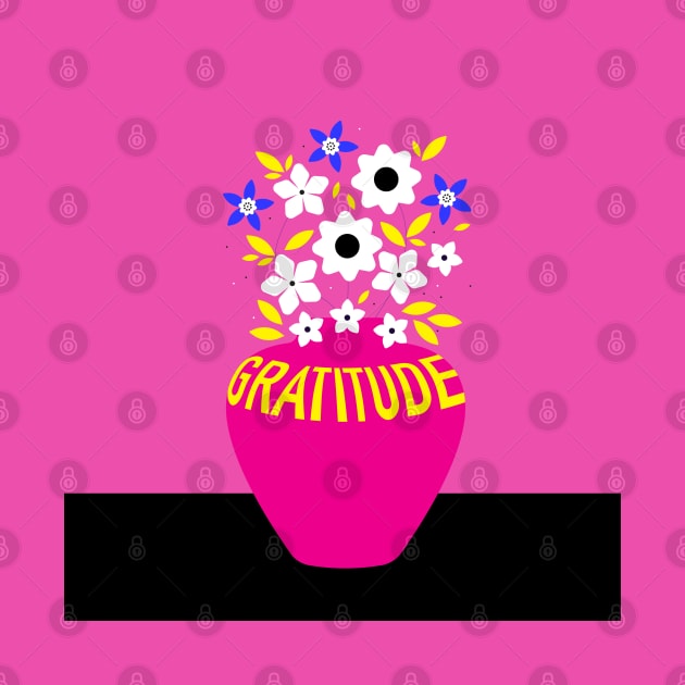 Gratitude vase with pretty flowers by kindsouldesign