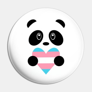 Transgender Flag Heart Panda Pin