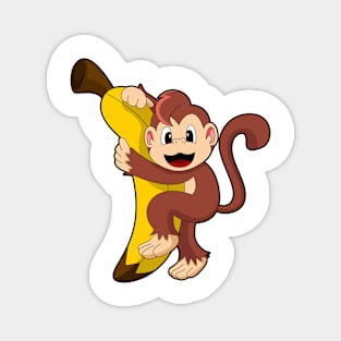 Monkey with Banana Magnet