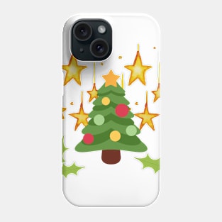 Christmas tree and stars Phone Case