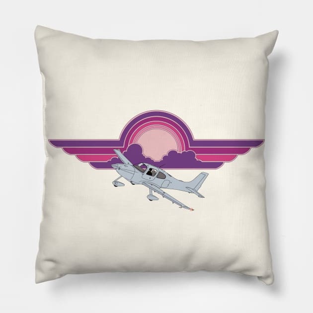 Cirrus SR22 Sunset Pillow by Kassi Skye