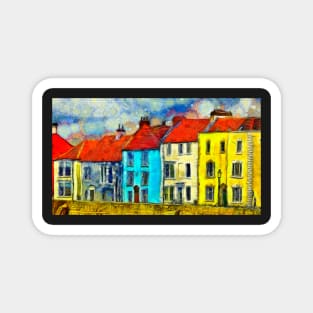 Hartlepool Seafront Houses Van Gogh Style Magnet