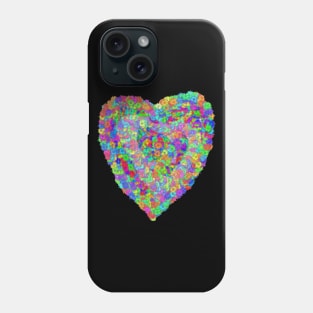 Fluffy Rainbow Textured Heart Phone Case