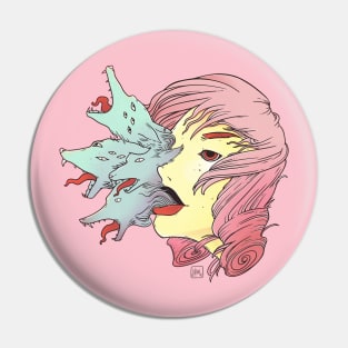 Smoke Cloud Wolves And Girl Pin