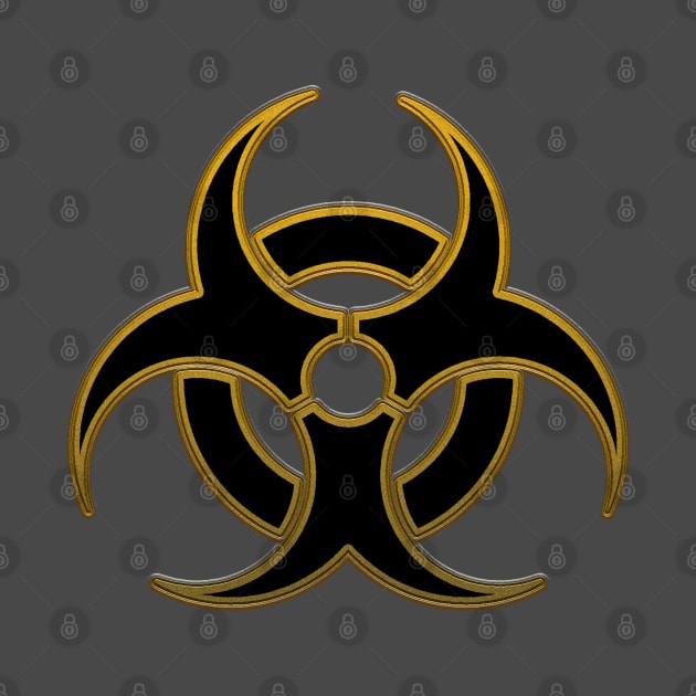 Biohazard Sign, black & gold. by 4nObjx